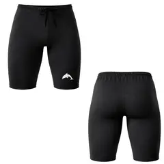 AQUA&MODA - SHORT DE NATACIÓN DE LICRA NEGRO CON PROTECCIÓN UV AQUAMODA SNLAQNDLBR DELFIN LOGO BLANC REFLECTIVO