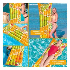 GENERICO - Colchoneta Inflable Intex en Tonalidad Anaranjado Flotador para Piscina Llamativo