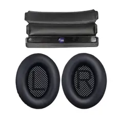 GENERICO - Almohadillas y Cojín de Vincha para Bose Qc25 Qc35 Fácil Instalación Negro