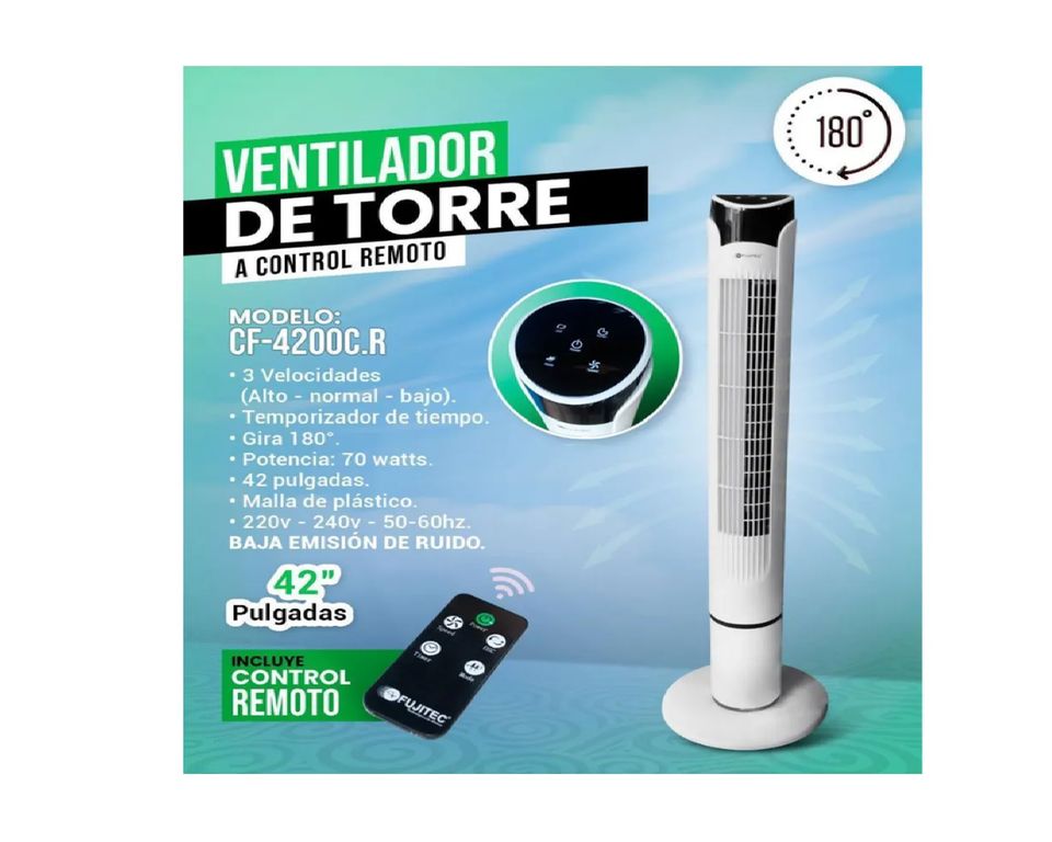 Ventilador de Torre CF-4200CR 42” con Control Remoto Blanco