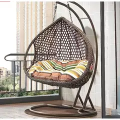 GENERICO - Silla Colgante De Ratán Para Exteriores Doble Jardín