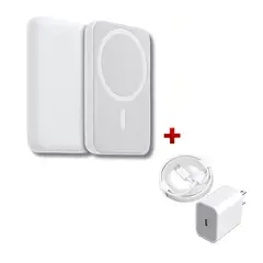 GENERICO - Pack Cargador Portátil Magsafe de 10 000 mAh + Cubo 20W + Cable Cargador