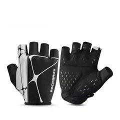 ROCKBROS - Guantes Cortos Negro Lineas Blancas