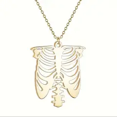 GENERICO - Collar anatómico caja torácica dorado medicina regalo doctor