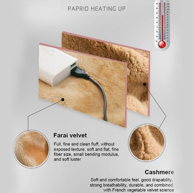 MANTA ELÉCTRICA BEIGE 78X58CM USB 120 CM