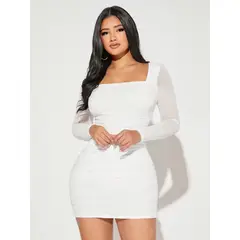 GENERICO - VESTIDO BLANCO CON MANGA LOLITAS ATENEA FIESTA