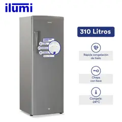 ILUMI - TF-3100H - Congelador Vertical 310Lts Gris Oscuro