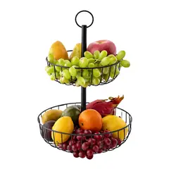 INSPIRA MARKET - Cesta Canasta Frutero 2 Niveles Multiusos