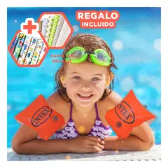 GENERICO - Inflable Brazo Infantil para Agua con Material Firme Piscina 23x15 cm Anaranjado Y+Papel Regalo