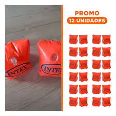 GENERICO - Pack12 Manguita Niño para Piscina con Ajuste Practico para Flotacion 23x15 cm Anaranjado