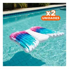 GENERICO - Pack2 Producto Ala Inflable para Piscina Amplio y Estructura Firme 251x160cm Y+Regalo Sticker