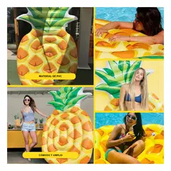 GENERICO - Pack2 Colchoneta Flotante Piña Gigante para Piscina 124 x 216 cm Verano
