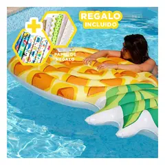 GENERICO - Pack6 Flotador Piña Súper Cómodo para Piscina y Playa 124 x 216 cm Verano Y+Papel Regalo