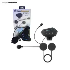 GENERICO - AUDÍFONO PARA MOTO BLUETOOTH MODELO BT-12 PARA CASCO ESTILO MANOS LIBRES