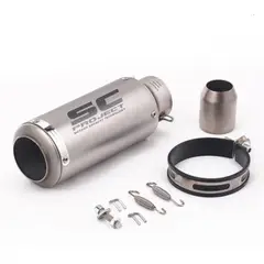 GENERICO - Tubo de escape con resonador SC Project plateado