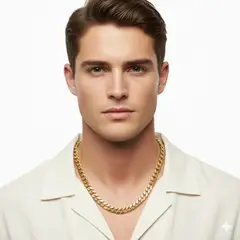 GENERICO - COLLAR CADENA DE HOMBRE CUBANO ESLABONES 50 CM