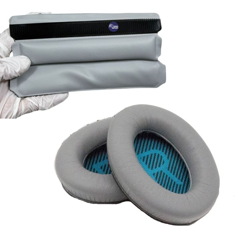 Almohadillas y Cojín de Vincha para Bose Qc25 Qc35 Fácil Instalación Gris