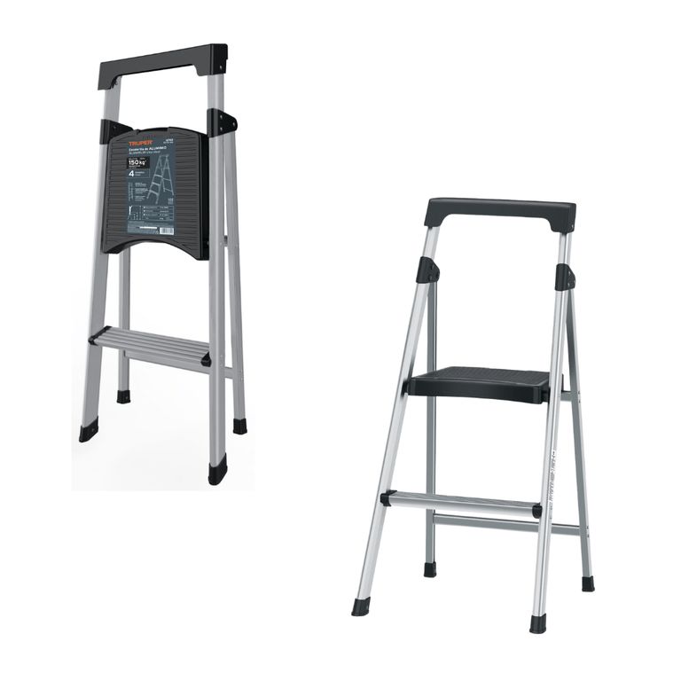 Escalera Tubular Plegable de Aluminio 2 Peldaños Capacidad 150 kg ESTU-2A 16763