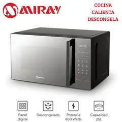 MIRAY - Horno Microondas HMM-255N 25 Litros Panel Digital
