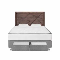 FORLI - Dormitorio 2 cajones Igneo Plata Queen