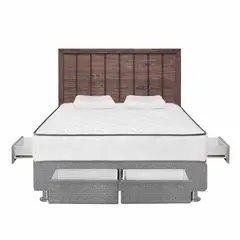 FORLI - Dormitorio 4 cajones Igneo Plata Queen