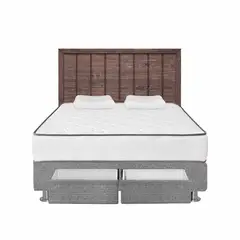 FORLI - Dormitorio 2 cajones Igneo Plata Queen