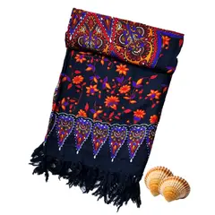 MAGE DISTRIBUTION - Pareo Pañoleta Marbella Negro con Flores
