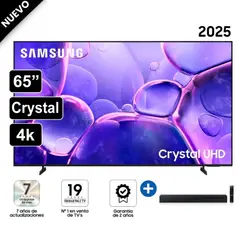 SAMSUNG - Televisor Smart TV 65 Pulg. Crystal UHD 4K UN65U8000FGXPE + Soundbar CH HW-C400