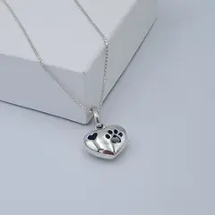 GENERICO - Collar huellita corazón bombé