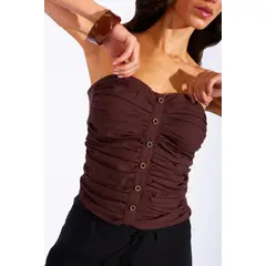 LUVARO - Top Strapless Rústico