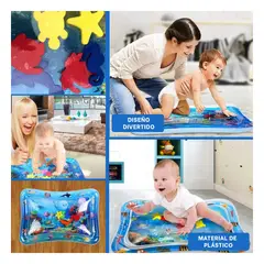 GENERICO - Inflable Acuatico Azul para Bebes con Tapete Sensorial y Didactico