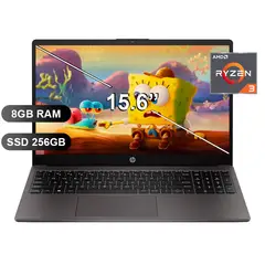 HP - Laptop 255 G10 RYZEN 3-7320U, 8GB RAM, 256GB SSD, SIN WINDOWS, 15.6" (A9BS1LT)