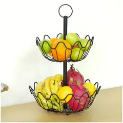 INSPIRA MARKET - Cesta Canasta Frutero 2 Niveles Multiusos