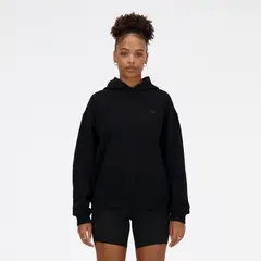NEW BALANCE - Polera Mujer Athletics French Terry Hoodie Negro