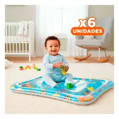 GENERICO - Pack6 Inflable Didactico Azul para Bebes con Agua para Maxima Estimulacion Y+Regalo Sticker