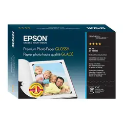 EPSON - Papel Foto Premium Brillante (10x15 cm, 100 hojas)