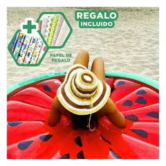 GENERICO - Inflable Acuatico Forma de Sandia Redonda para Estilo y Flotacion Segura Y+Papel Regalo