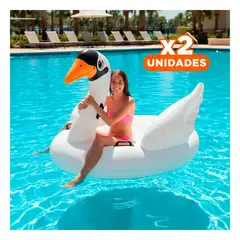 GENERICO - Pack2 Aro Fiesta Cisne para Actividad Acuatica 130x102x99 cm Blanco Y+Regalo Sticker