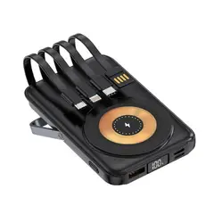 OEM - Cargador Portátil Inalámbrico 10 000 mAh Carga Rápida DE-2027 Negro