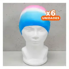 GENERICO - Pack6 Gorra Acuatica de Colores Fucsia Blanco Celeste para Proteccion Total Y+Regalo Sticker