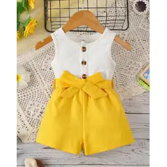 GENERICO - Enterizo short para niñas amarillo