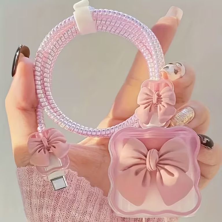 CASE PROTECTOR DE LAZO TRANSPARENTE PARA CARGADOR DE IPHONE