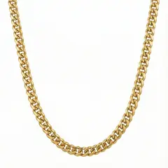 GENERICO - Collar Cadena Lomo de Corvina 60 cm x 8 mm Enchapado en Oro para hombre