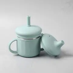 VERSATINO - Vaso Evolutivo de Silicona y Acero Inoxidable VERDE AGUA