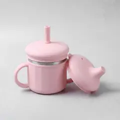 VERSATINO - Vaso Evolutivo de Silicona y Acero Inoxidable ROSA CHOCOLATE