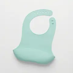 VERSATINO - Babero de Silicona Ajustable con Bolsillo VERDE AGUA