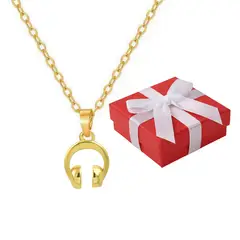 GENERICO - Collar Unisex Dije Audífonos Auriculares Acero Dorado Música Regalo