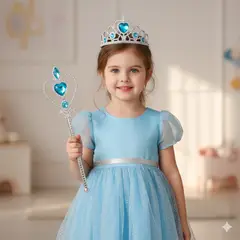 GENERICO - VINCHA CORONA NIÑA FROZEN + VARITA