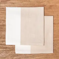 GENERICO - Servilleta de Algodón 40x40cm Bicolor Beige