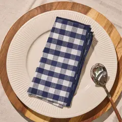 GENERICO - Servilleta de Algodón 40x40 cm Cuadros - 4 unidades